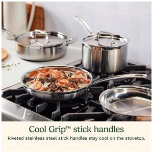 Conjunto de Panelas Cuisinart 15 Peças MultiClad Pro Triplo Revestimento, Prateado