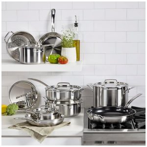 Conjunto de Panelas Cuisinart 15 Peças MultiClad Pro Triplo Revestimento, Prateado