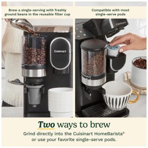 Cuisinart DGB 2SS Inox Máquina de Café Single Serve com Moedor Integrado, 120V