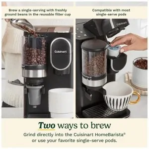 Cuisinart DGB 2SS Inox Máquina de Café Single Serve com Moedor Integrado, 120V