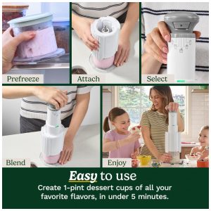 Cuisinart FastFreeze Max 5 em 1 Máquina de Sorvete, Milkshakes, Slushies, Sorbets e MixIns, com Duas Tazas de 473ml