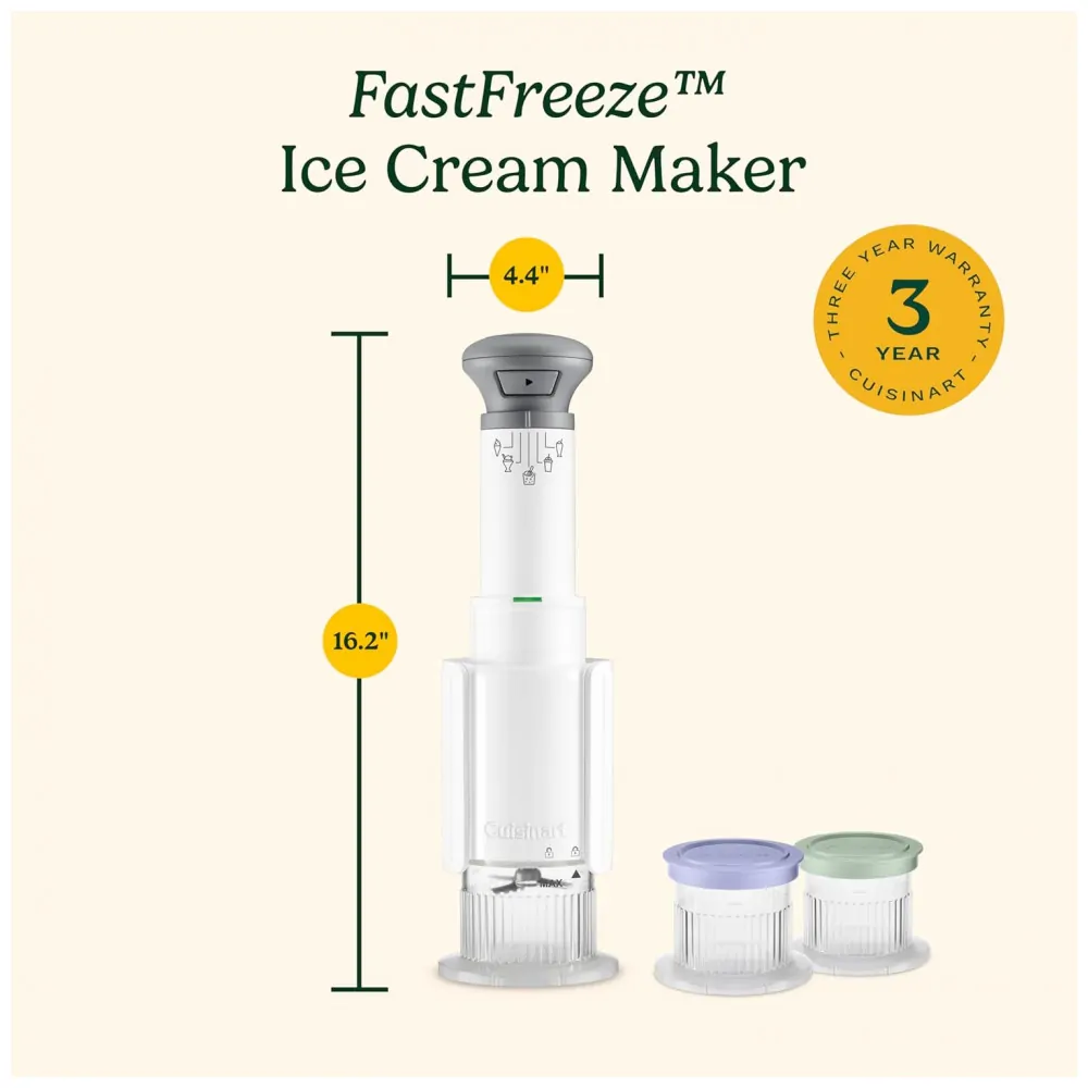 Cuisinart FastFreeze ICEFD10 Sorveteira Elétrica 5 em 1, Milkshakes, Sorvetes e Slushies Rápidos