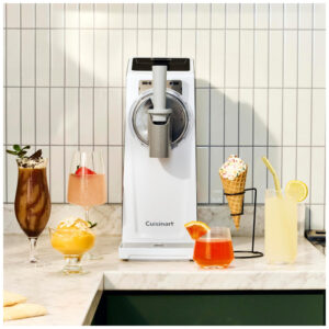 Máquina de Slush Raspadinha Cuisinart ICE 200 6 em 1 Branca 1,6L Sorvete Compressor