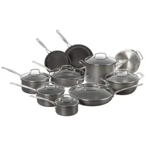 Chefs Conjunto de Panelas Antiaderentes de Alumínio Anodizado, 17 Peças, CUISINART 66 17N, Preto