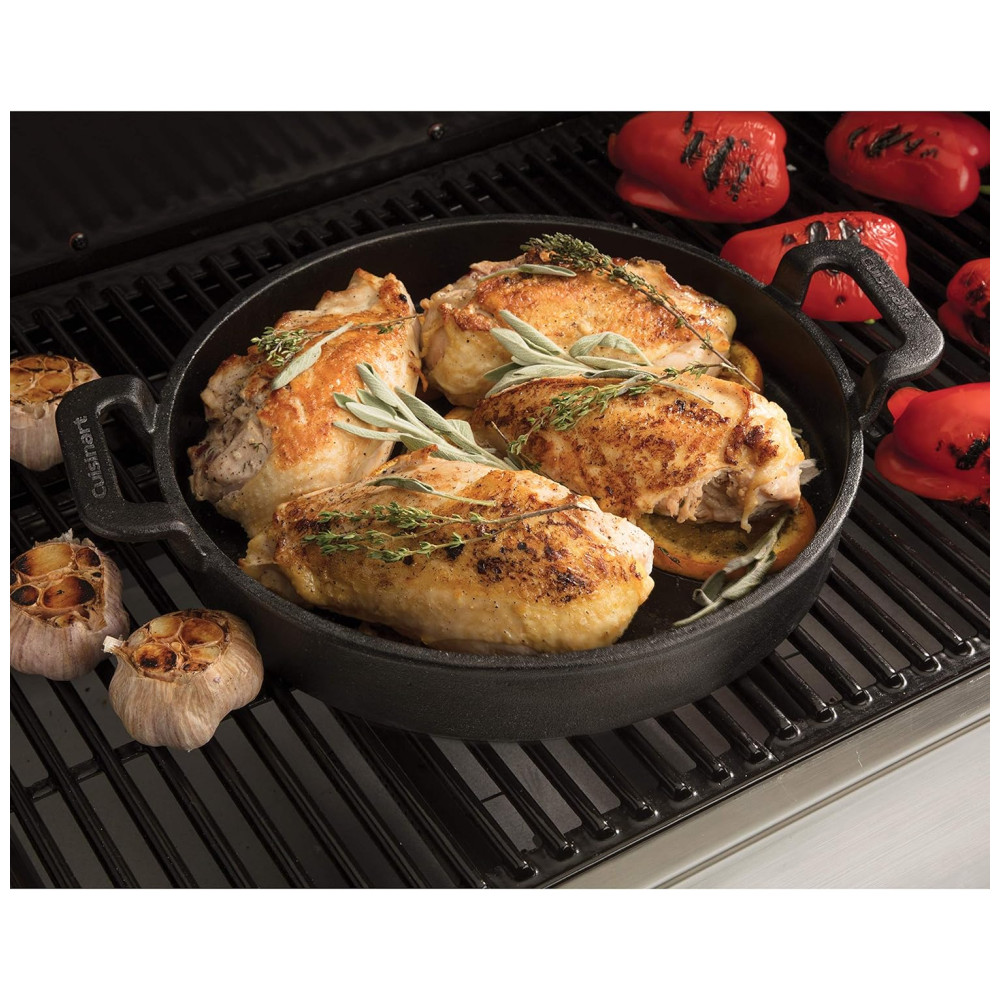 Frigideira de Ferro Fundido Pré Preparada, CUISINART CCP 1000, Preto