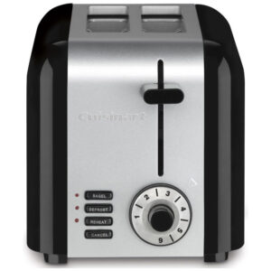 Torradeira Elétrica, Compacta em Inox, 2 Fatias, 110v, CUISINART CPT 320, Preto