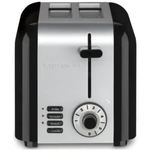 Torradeira Elétrica, Compacta em Inox, 2 Fatias, 110v, CUISINART CPT 320, Preto
