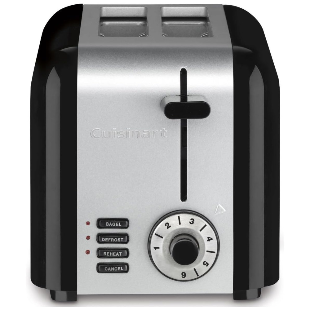 Torradeira Elétrica, Compacta em Inox, 2 Fatias, 110v, CUISINART CPT 320, Preto