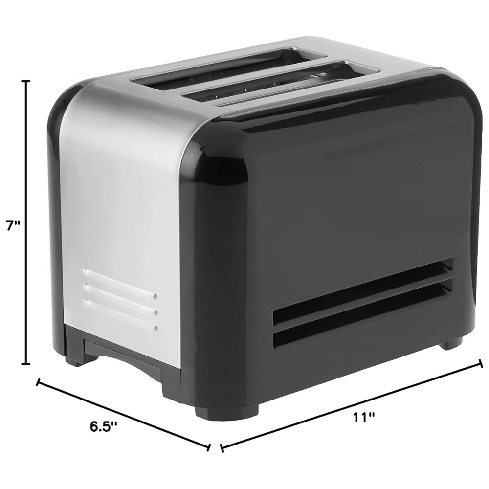 Torradeira Elétrica, Compacta em Inox, 2 Fatias, 110v, CUISINART CPT 320, Preto